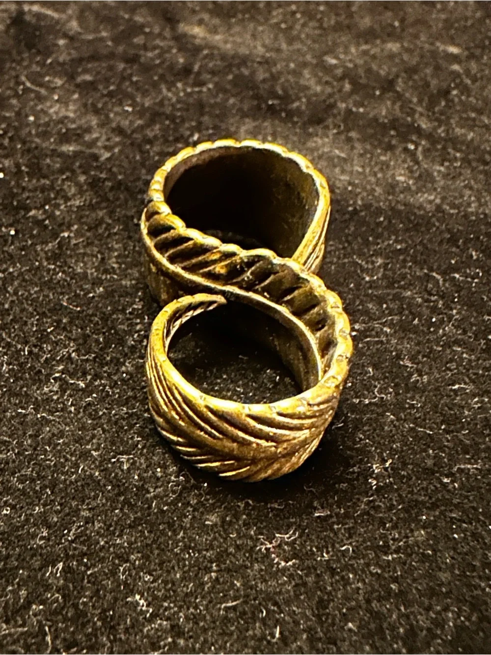Vintage Style Gold Leaf Double Band Ring